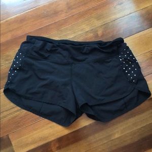 Lululemon black shorts with polka dots